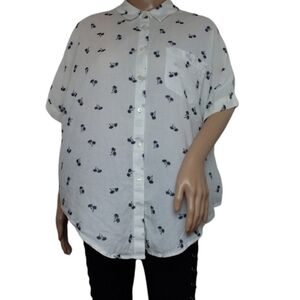 Madewell Palm Tree Tie Front Shirt